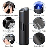 abordables Electrodomésticos de cocina-Molinillo de especias eléctrico, juego de molienda de sal y pimienta con luz LED ajustable, sin asperezas, automático