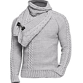 preiswerte Herrenpullover-Herren Pullover Rollkragenpulli Kurzer Pullover Strickpullover Gerippt Gedrehtes Stricken Standard Taste Strick Glatt Rollkragen warm halten Moderne zeitgenössische Freizeitskleidung Ausgehen