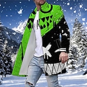 billiga lättviktsrock för män-Herr Vinterkappa Rock Kappa Utekväll Helgen Mönster Höst vinter Nedvikt Långärmad Vit Rubinrött Blå