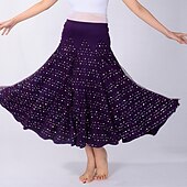 abordables Ropa de baile de salón-Baile de Salón Faldas Color Puro Corte Tul Mujer Rendimiento Entrenamiento Cintura Alta Poliéster