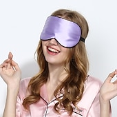 abordables Accesorios de ropa de cama-Antifaz de seda pura natural 100% real con correa ajustable para dormir, cubierta de seda de morera de doble cara para dormir, bloquea la luz y reduce los ojos hinchados.