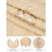 cheap Outfits-Retro Vintage Roaring 20s 1920s Flapper Dress Outfits Accessories Set The Great Gatsby Wedding Guest Sequins Tassel Fringe Sequin Tassel V Neck Women&#039;s Halloween Carnival Masquerade Carnival Party