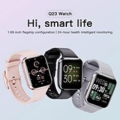 levne Chytré hodinky-696 Q23 Chytré hodinky 1.69 inch Inteligentní náramek Bluetooth Monitorování teploty Krokoměr Záznamník hovorů Kompatibilní s Android iOS Dámské Muži Záznamník zpráv Kontrola kamery Vždy na displeji