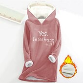 levne Humor a citáty vrcholy-dámská mikina mikina pulovr šerpa polyester dopis ležérní sportovní potisk teplý fuzzy comfrt mikina s dlouhým rukávem top mikroelastický pad &amp;amp; zimní comfrt prodyšná měkká tkanina