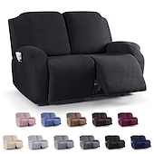 cheap Recliner Chair Cover-Loveseat 3 Seater Burgundy Recliner Covers Cover for Large Reclining Chair Slipcover Seat Reversible Washable Protector with Elastic Adjustable Straps for Kids Pets