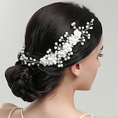 abordables Coiffure de mariage-Peignes Alliage Mariage Mariage Mariée Avec Strass Fleur Casque Couvre-chef