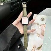 cheap Apple Watch Bands-Leather Band Compatible with Apple Watch band 38mm 40mm 41mm 42mm 44mm 45mm 49mm Rugged Luxury Adjustable Genuine Leather Strap Replacement Wristband for iwatch Series Ultra 8 7 SE 6 5 4 3 2 1