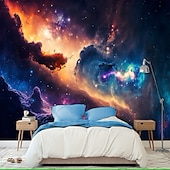 voordelige Behang-3d muurschildering behang zonnestelsel galaxy planet muursticker die print peel en stick verwijderbare pvc/vinyl materiaal zelfklevend/lijm vereist muur decor muurschildering voor woonkamer slaapkamer