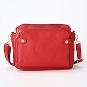 cheap Handbag &amp; Totes-Women&#039;s Vintage Three-Layer Leather Crossbody Shoulder &amp; Clutch Bag – Multi-Compartment Design for Casual, Work, and Travel Use
