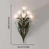baratos Candeeiros de Parede de interior-arandelas de parede design de flores g4 * 6 luminária de cabeceira led com iluminação de vaidade de vidro de metal lâmpadas de parede de metal para corredor de quarto 110-240v