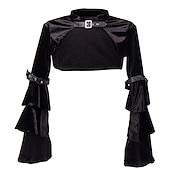 baratos Tops-Punk e gótico Steampunk Capa Mulheres Fantasia Steampunk Dia Das Bruxas Carnaval Adulto Blusa Todas as Estações