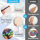 billige Placemats &amp; Coasters &amp; Trivets-diamantmaleraler sett med 6 stk eller 8 stk, runde dalbaner-sett med holder gjør-det-selv-diamant-og-dal-dal-dal-dal-dal-daler skli- og dalbane for voksne diamantmalesett rekvisita