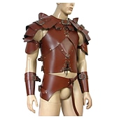abordables Armadura-Retro Antiguo Medieval Renacimiento Armas y Armaduras Armadura de Hombro Guardia de pecho Guerrero Caballero Vikingo Disfraz Unisexo Vikingo Víspera de Todos los Santos Carnaval Rendimiento LARP