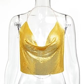 economico Costumi e travestimenti sexy-Brillanti Sexy Anni &#039;80 Catena per il corpo Top Corto Disco Per donna Feste Club Adulti Top
