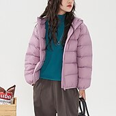 preiswerte Mädchen Daunen- und Parkajacke-Kinder Mädchen Daunenjacke Einfarbig Aktiv Reißverschluss Outdoor Mantel Oberbekleidung 2-12 Jahre Winter Regenbogenfarben Kaffeefarbe Rosa
