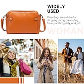 cheap Handbag &amp; Totes-Women&#039;s Vintage Three-Layer Leather Crossbody Shoulder &amp; Clutch Bag – Multi-Compartment Design for Casual, Work, and Travel Use