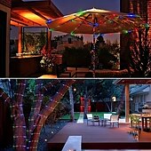 economico strisce luminose impermeabili-1pc stringa di luci a tubo solare, 8 modalità luci esterne impermeabili in filo di rame a led, per lampada da giardino, albero di festa di nozze, Natale, decorazione per le vacanze di Halloween