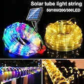 cheap Waterproof Strip Lights-1 Pack Solar Rope Lights Outdoor Waterproof LED String Lights, Garland Fairy Garden Light Strings, Outdoor Christmas Halloween Wedding Party Decor, 7M-50Led/12M-100Led/20M-200Led/30M-300Led
