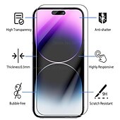 Χαμηλού Κόστους iPhone Προστατευτικά Οθόνης-3 σετ Προστατευτικό οθόνης + Προστατευτικό φακού κάμερας Για Apple iPhone 16 iPhone 15 Pro Max 14 Plus 13 12 11 Pro Max Σκληρυμένο Γυαλί Anti-Spy προσωπικών δεδομένων Επίπεδο σκληρότητας 9H
