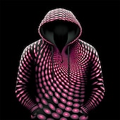 economico Pattern 3D-Per uomo Pop art 3D Print Felpa con cappuccio Felpe Felpa Felpa con cappuccio Manica lunga Felpa con cappuccio Con cappuccio Di tendenza Stampa 3D Sportivo Per eventi Da mare Giallo Rosa Stampa Tasca