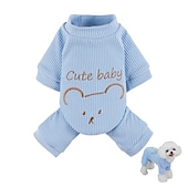 abordables Combinaison-Chien Chat Combinaison Mignon Occasionnel Hiver Chaud Respirant Doux Lavable Confortable Extérieur Décontracté Quotidien Vêtements pour Chiens for Bichon Frisé Spitz Nain Bébé Animal Papillon Petit