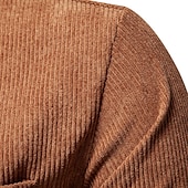 economico camicia da uomo con bottoni-Per uomo Camicia Maglietta informale Camicia di velluto a coste Nero Giallo Rosa Viola Marrone Manica lunga Liscio Bavero Strada Da mare Di base Abbigliamento Di tendenza Comodo