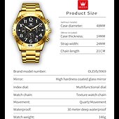 economico Orologi al quarzo-Orologio al Quarzo da Uomo POEDAGAR Orologio da Sport Moda Casual Luminosa Calendario Cronografo Impermeabile Orologio in Acciaio