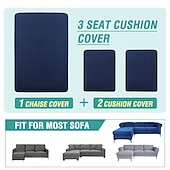 baratos Capa para assento de Sofá &amp; Apoios de Braços-Capas de sofá seccionais, capas de sofá em forma de l antiderrapantes elásticas, capas de almofada de assento de sofá separadas, capa de chaise-longue para sofá secional esquerdo/direito de 2/3