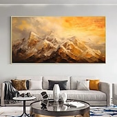 cheap Landscape Paintings-Handmade Hand Painted Oil Painting Wall Art  Large Size Contemporary Golden Mountains Home Decoration Decor Rolled Canvas No Frame Unstretched