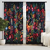billiga Gardiner och draperier-2 paneler gardiner för vardagsrum sovrum, blommor gardin draperier för sovrum dörr kök fönster behandlingar värmeisolerade rum mörkare