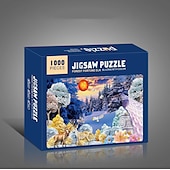 economico Puzzle-creativo 1000 pezzi di carta bianca piatta carta addensata puzzle circolare luna amore mare puzzle giocattolo per adulti