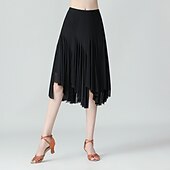levne Oblečení do tanečního sálu-Standardní tance Sukně Sklady Čistá Barva Barevně dělené Dámské Výkon Trénink Vysoký Polyester