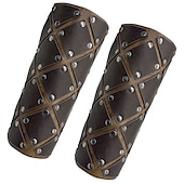 abordables Armadura-Retro Antiguo Medieval Renacimiento Armas y Armaduras Pulsera Muñequera Pirata Vikingo Cruzado Tiro al arco Hombre Vikingo Carnaval Mascarada Fiesta LARP Adulto Guardabrazos