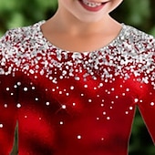 billiga 3D Shining Vision Klänning-Flickor 3D Färggradient Klänning Långärmad 3D-tryck Höst Vinter Semester Sport &amp; Utomhus Dagligen söt stil Ledigt Skön Barn 3-12 år Vardagsklänning A linjeklänning Ovanför knäet Normal