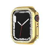 baratos Capa Smartwatch-2 por Pacote Estojo de relógio com protetor de tela Compatível com Apple Watch Series 8 7 41mm 45mm / Series 6 5 4 SE 40mm 44mm / Series 3 2 1 38mm 42mm Resistente a riscos Bling Diamond Limpar HD