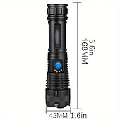 abordables Linternas-Linterna led xhp100 de alta potencia, recargable, 4 núcleos, zoom, usb, para acampar al aire libre/uso de emergencia, 1 ud.