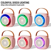 halpa Kaiuttimet-mini karaokelaite lapsille kannettava bluetooth karaokekaiutin 2 langattomalla mikrofonilla ja led-valoilla kotibileisiin syntymäpäivälahjoja pojille/tytöille