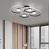 billige Taklamper-led taklys 4/8/12 hode dimbar moderne sirkeldesign taklamper er egnet for innebygd metall akryl sputnik fyrverkeri kronblader led lysarmaturer i stuer og soverom 110-240v