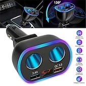 preiswerte Bluetooth Auto Kit/Freisprechanlage-DC 12 V LED 2-Wege-Zigarettenanzünder-Splitter für Autos, Dual-USB-Ladegerät