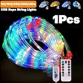 olcso USB szalag világítás-1 Db USB Cső Fény Beltéri és Kültéri Udvar Esküvői Ünnepi Díszlámpa Füzér 7M-50Led/12M-100Led/20M-200Led/30M-300Led