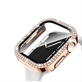 baratos Capa Smartwatch-2 por Pacote Estojo de relógio com protetor de tela Compatível com Apple Watch Series 8 7 41mm 45mm / Series 6 5 4 SE 40mm 44mm / Series 3 2 1 38mm 42mm Resistente a riscos Bling Diamond Limpar HD