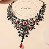 abordables Accesorios y más-collar gargantilla de encaje collar punk&amp;amp;Aleación de encaje gótico para cosplay de discoteca, carnaval, bisutería de moda para mujer