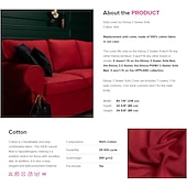 baratos Cobertura de Sofa-Capa para Sofá de 3 Lugares Capa de Sofá de Algodão com 3 Capas de Almofada e 3 Capas de Encosto Capa Ektorp Lavável Protetor de Móveis