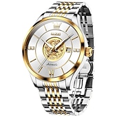 abordables Relojes mecánicos-OLEVS Hombre Relojes Mecánico Lujo Esfera Grande Moda Negocios Cuerda Automática Luminoso Calendario IMPERMEABLE Acero Reloj