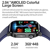 זול שעונים חכמים-iMosi et580 שעון חכם 2.04 אִינְטשׁ חכמים שעונים Blootooth ECG + PPG מד צעדים מזכיר שיחות מותאם ל אנדרואיד iOS נשים גברים המתנה ארוכה עמיד במים שליטה במדיה IP68 מארז שעון 38 מ&quot;מ
