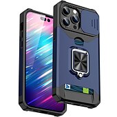 levne Pouzdra pro iPhone-telefon Carcasă Pro iPhone 15 Pro Max Plus iPhone 14 13 12 11 Pro Max Mini SE X XR XS Max 8 7 Plus Zadní kryt Držák na prsteny Slot pro kartu Nárazuvzdorné TPU PC