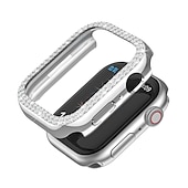 baratos Capa Smartwatch-2 por Pacote Estojo de relógio com protetor de tela Compatível com Apple Watch Series 8 7 41mm 45mm / Series 6 5 4 SE 40mm 44mm / Series 3 2 1 38mm 42mm Resistente a riscos Bling Diamond Limpar HD
