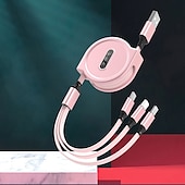Недорогие Кабели для мобильных телефонов-2023 новый выдвижной USB-кабель 3 в 1, универсальный зарядный кабель для мобильного телефона, кабель для быстрой зарядки, USB-кабель для iPhone, Samsung, Huawei, Xiaomi, Oppo, Google
