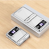 お買い得  サムスン用ケース-Galaxy Z Flip 6 Z Flip 5 Z Flip 4 Z Flip 3 用のHD透明クリアプラーニング ファンダ サムスン Galaxy Z Flip 5 レベリングヒンジ ケース プロテクティブカバー