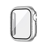 baratos Capa Smartwatch-2 por Pacote Estojo de relógio com protetor de tela Compatível com Apple Watch Series 8 7 41mm 45mm / Series 6 5 4 SE 40mm 44mm / Series 3 2 1 38mm 42mm Resistente a riscos Bling Diamond Limpar HD